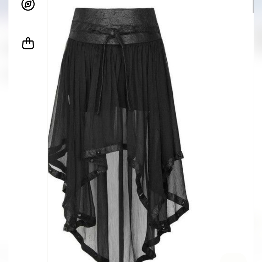 Punk Rave Flowy Layered Sheer Skirt With Coverup Shorts